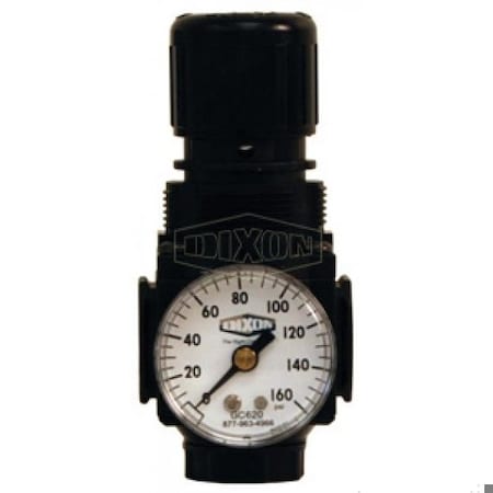 Dixon Norgren by Excelon 1 Series Relieving Sub-Compact Regulator with GC230 Gauge, 3/8 in PTF, 70 SCFM Fl R72G-3RG